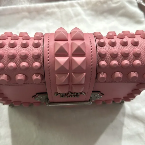 Prada Pink Mini Studded Cahier Bag - Picture 2 of 12
